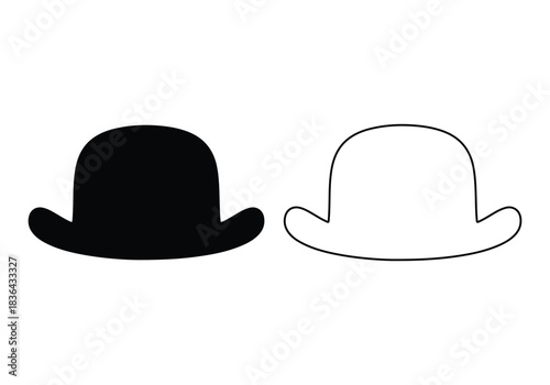 Top hat icon collection. Solid, filled icon set of top hats: classic hat, silk, magicians , vintage , steampunk top hat, wedding top. Vector icon. Hat icon filled flat sign concept for web design.Hat 