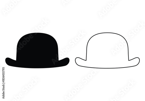 Top hat icon collection. Solid, filled icon set of top hats: classic hat, silk, magicians , vintage , steampunk top hat, wedding top. Vector icon. Hat icon filled flat sign concept for web design.Hat 