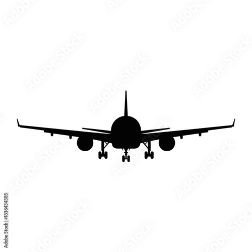 Airplane Silhouette Icon – Minimal Jet Flight Vector Design