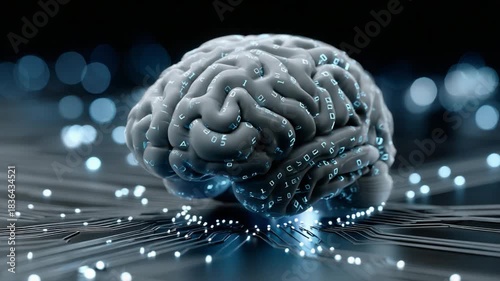 Technological Marvel: A hyper-realistic representation of the human brain, interwoven with glowing digital pathways, symbolizing the nexus of intelligence, innovation, and technological advancement. 