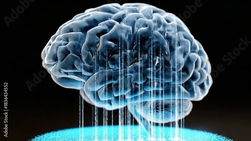 Brain Illustration: A stunning digital illustration of a luminous brain, glowing and emanating light. This image is a captivating representation of intelligence.