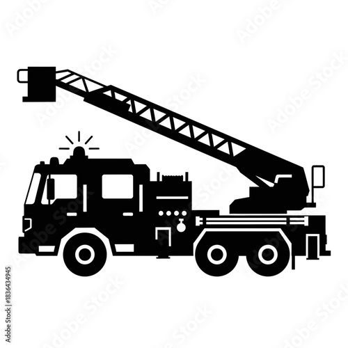 Dump Truck Silhouette Icon – Construction Loader Vehicle Vector Design