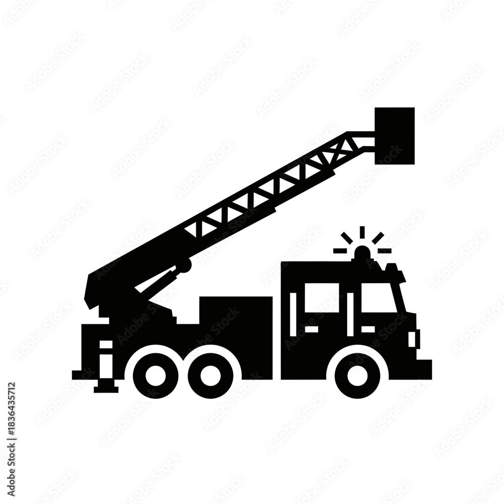Naklejka premium Dump Truck Silhouette Icon – Construction Loader Vehicle Vector Design