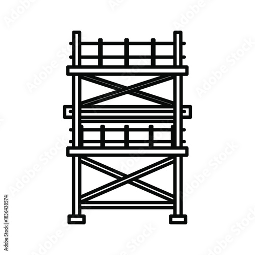 Scaffolding structure line icon