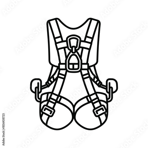 Full Body Safety Harness Line Icon