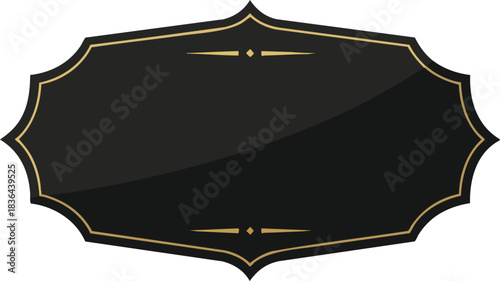 Elegant Decorative Black and Gold Label Template with a Vintage Style