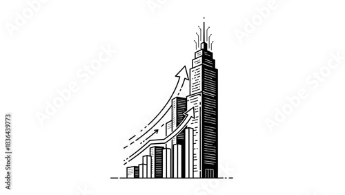 Skyscraper Growth - A Visual Representation of Business Success and Financial Progress.