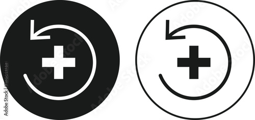 Health Recovery Icon Set. Rehabilitation and Healing Symbols. Surgery Care and Wellness Restoration Icons collection. Recuperation Journey and Health Improvement Indicator. 