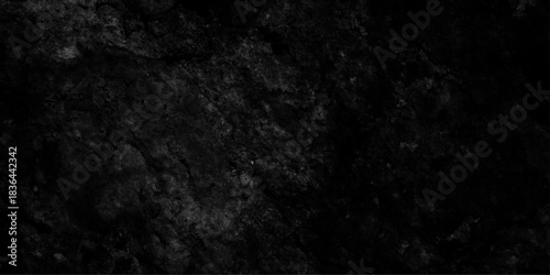 Abstract black painted watercolor paper texture, black grunge texture with scratches, dark cement wall background in vintage style, promote product and content on display and web design.