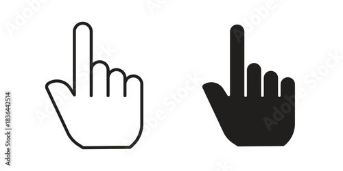 Finger icons vector collection for web designs. flat icons