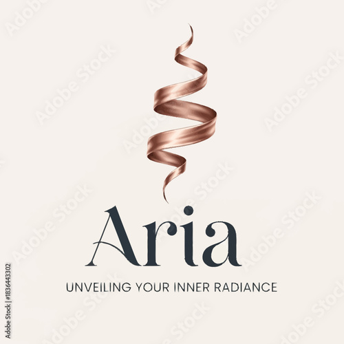 Elegant Aria brand logo with a swirling hair ribbon graphic.