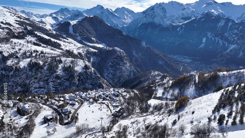 Huez Village in Winter