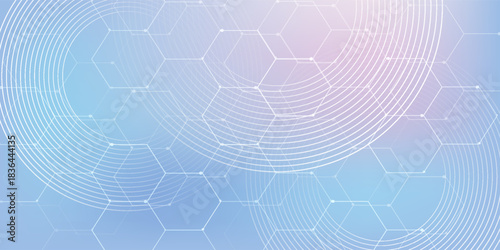 Abstract circle lines on light blue background. Health care or medical scientific design for poster, brochure, cover, website, eps 10.