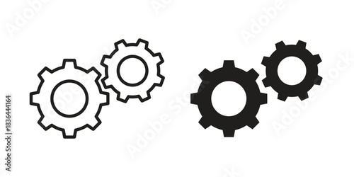 Gears icons vector collection for web designs. flat icons