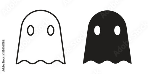 Ghost icons vector collection for web designs. flat icons