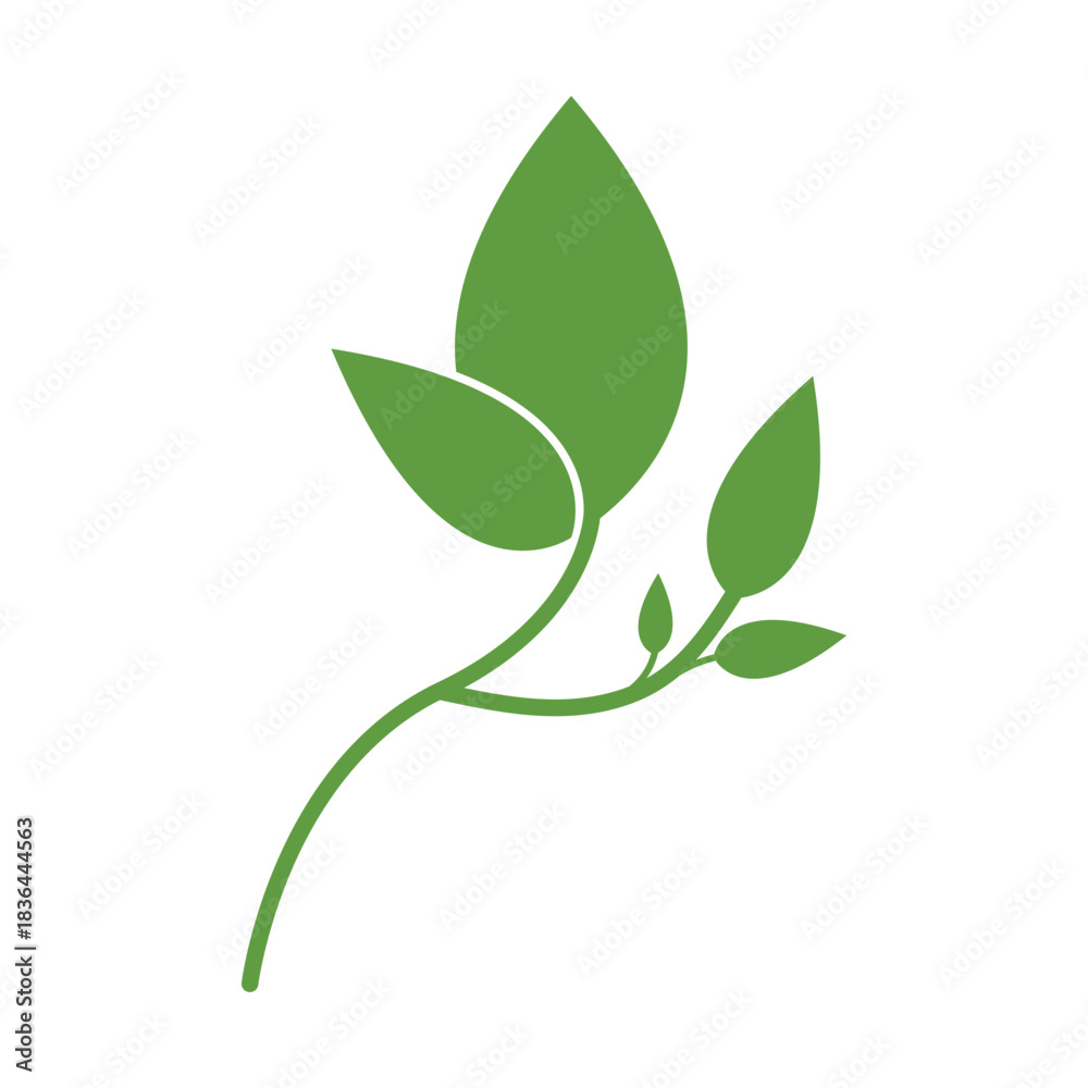 Fototapeta premium Green leaf logo design