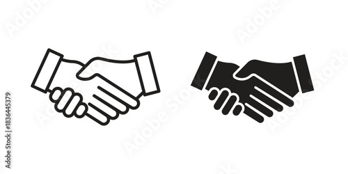 Handshake icons vector collection for web designs. flat icons
