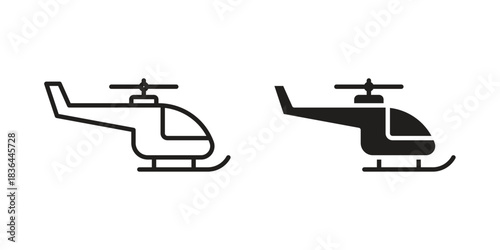 Helicopter icons vector collection for web designs. flat icons