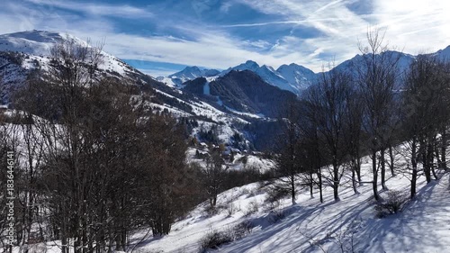 the village of Huez in the French Alps