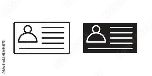 Identity card icons vector collection for web designs. flat icons