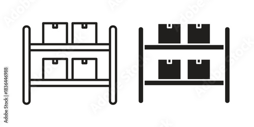 Inventory icons vector collection for web designs. flat icons