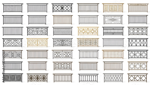 Collection of balcony railing designs and architectural details