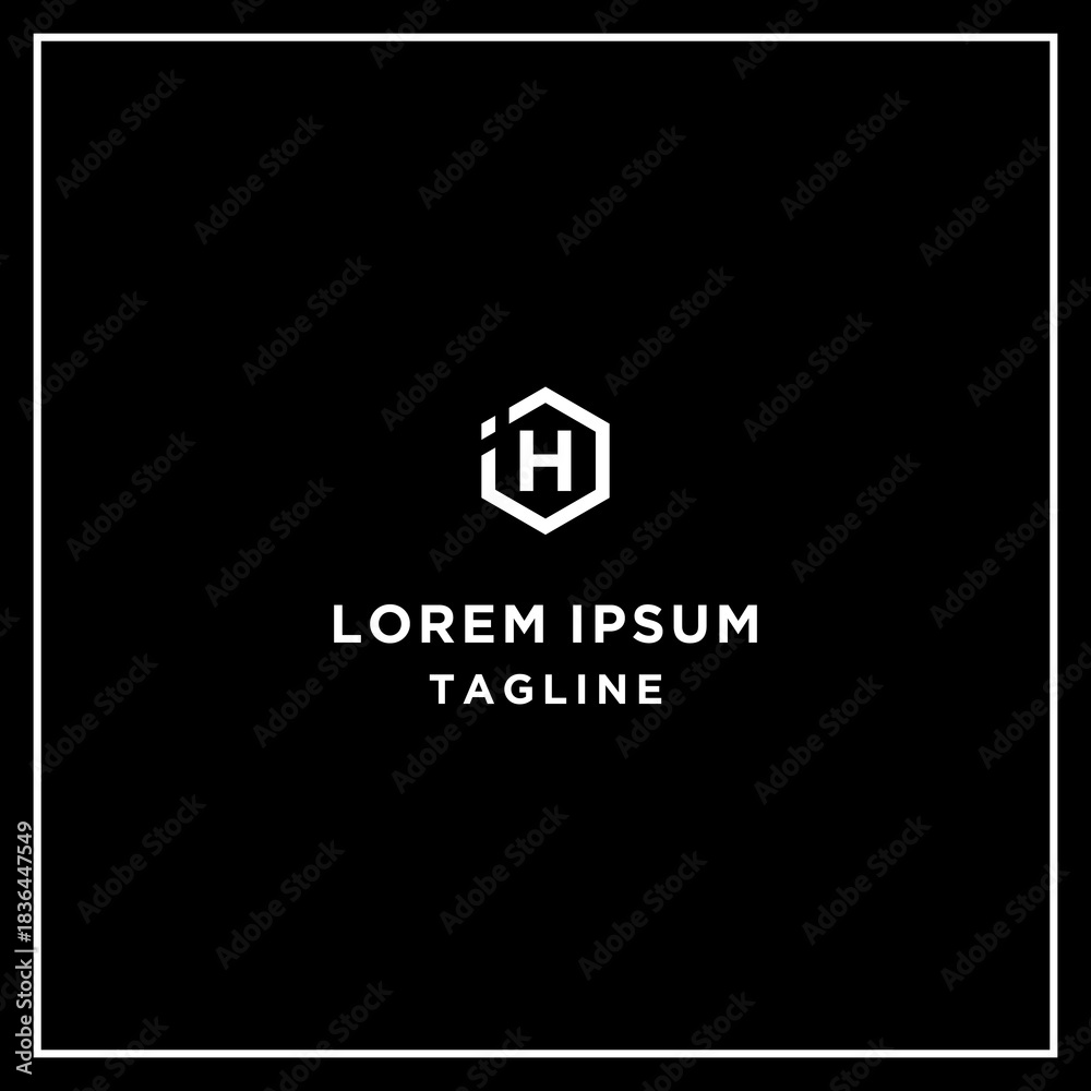 Obraz premium ih or hi hexagon logo