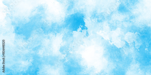 Light sky blue watercolor background, Abstract beautiful light blue cloudy sky concept for design template, illustration art marble painting sky, abstract design watercolor picture painting .