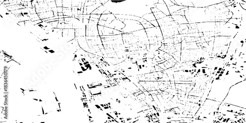 abstract black and white scary scratched world map line art vector background, sketch art or line drawn vector background with various lines patterns, black and white sketch line art of grunge.