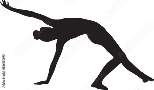 Silhouette of Woman Doing Yoga Backbend Arch Pose