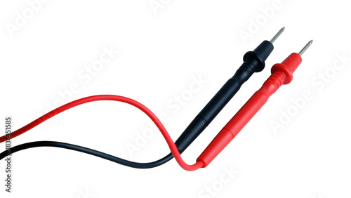 Tableau sur toile Red and Black Multimeter Probes with Cables for Electronics Testing and Measurem