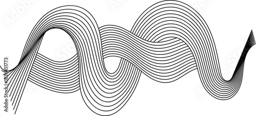 Modern Abstract Background. Abstract wave element for design. Wave with lines created using blend tool. Curved wavy line png