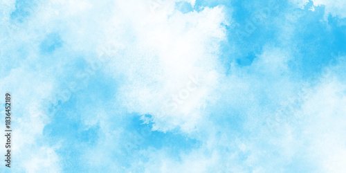 Light sky blue watercolor background, Abstract beautiful light blue cloudy sky concept for design template, illustration art marble painting sky, abstract design watercolor picture painting .