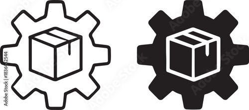 Mechanical gearbox icon silhouette