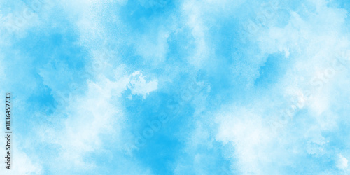 Light sky blue watercolor background, Abstract beautiful light blue cloudy sky concept for design template, illustration art marble painting sky, abstract design watercolor picture painting .