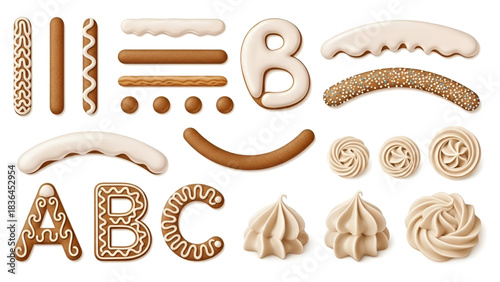 Delicious gingerbread cookies with icing christmas holiday baking design