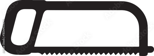 Industrial hack saw with sharp blade silhouette