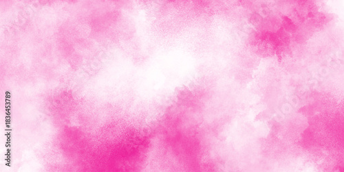 Abstract pink watercolor wash background texture, romantic pastel pink watercolor background, abstract swirls of magenta and pink smoke, bright on the texture of watercolor paper.