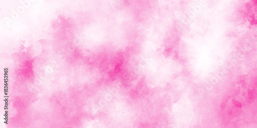Abstract pink watercolor wash background texture, romantic pastel pink watercolor background, abstract swirls of magenta and pink smoke, bright on the texture of watercolor paper.