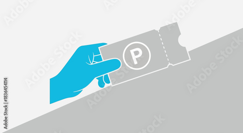Hand holding a parking ticket or permit for vehicle access control