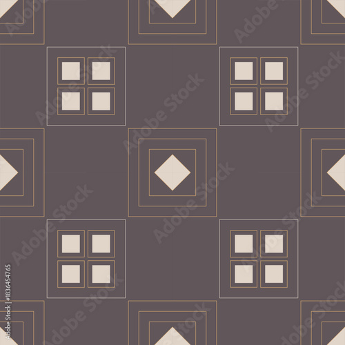 Symmetrical Octagonal Maze Artwork Infused with Retro Futuristic Aesthetics and Dense Concentric Pathway Architecture