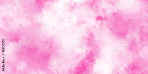 Abstract pink watercolor wash background texture, romantic pastel pink watercolor background, abstract swirls of magenta and pink smoke, bright on the texture of watercolor paper.