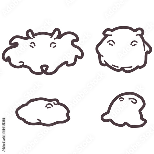 シンプルでかわいいメンダコのイラストセット