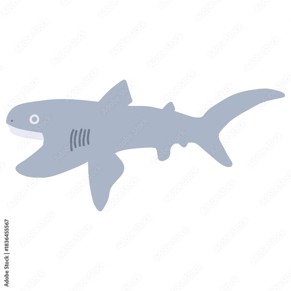 Obraz premium シンプルにデフォルメした深海鮫のメガマウスのイラスト