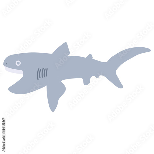 シンプルにデフォルメした深海鮫のメガマウスのイラスト