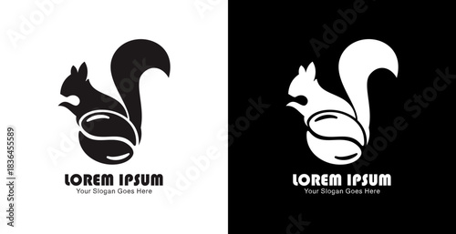 Coffee bean logo design combined with a squirrel