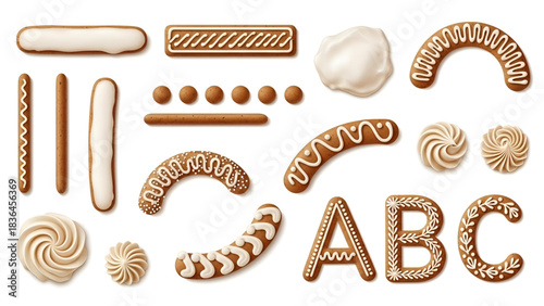 Gingerbread cookie icing diy christmas holiday baking decoration set