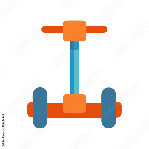 A simple Segway icon on a black background, flat design