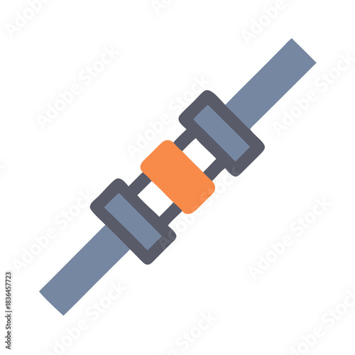 Flat design resistor icon on black background illustration
