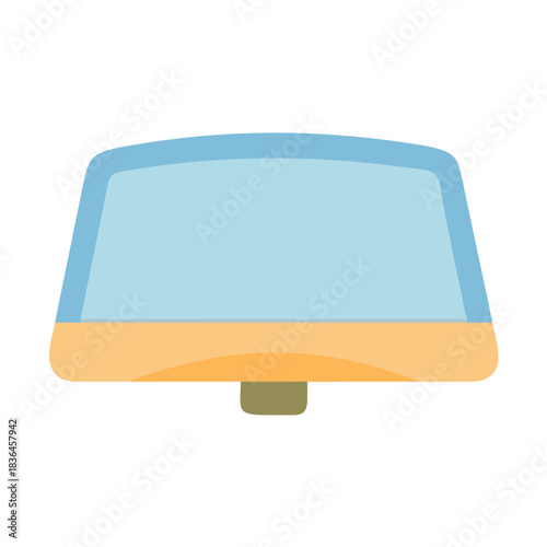 Stylized bedside lamp illustration on black background for mockup
